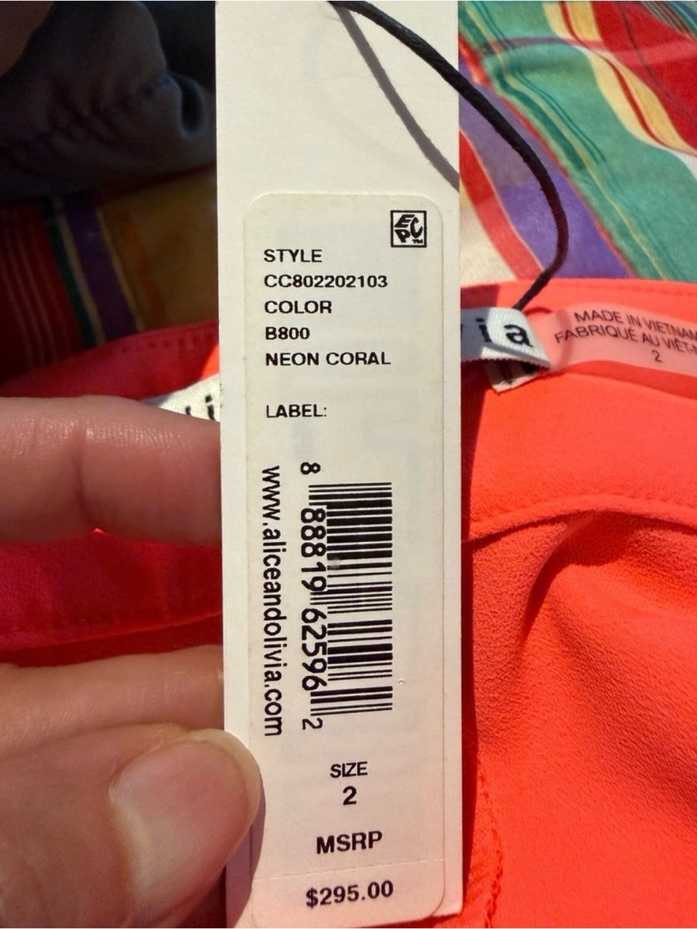 Alice + Olivia Dylan Style Neon Coral Flare Pants - Picture 4 of 5